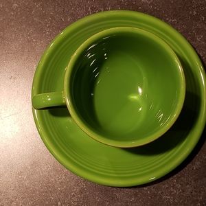 One Fiesta Retired Shamrock teacup and saucer